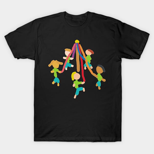 Maypole Dancing T-Shirt by Mark Ewbie